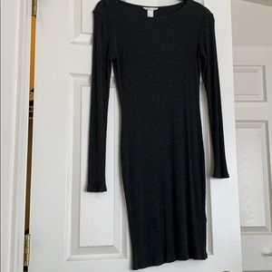 Grey midi ribbed bodycon dress from HM in small!
